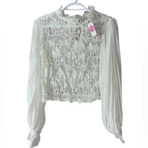NWT Ruffle lace blouse  small